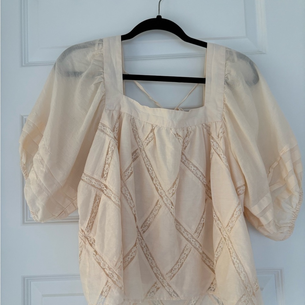 We The Free Cream Lace Blouse